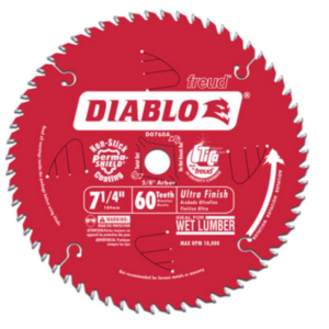 Diablo 7 1/4 x 60T Ultra Finish Saw Blade
