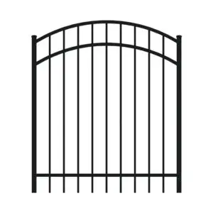 Black Steel Fence Arched Walk Gate 6' H X 46.5" W