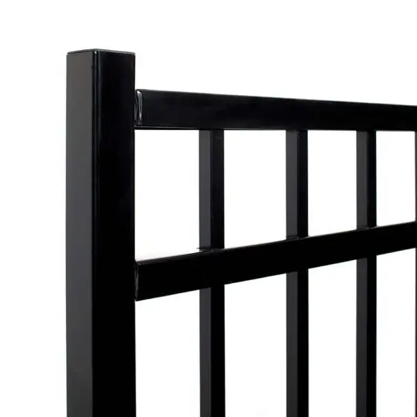 Black Steel Flat Top Ornamental Fence Gate 5' H X 46.5"