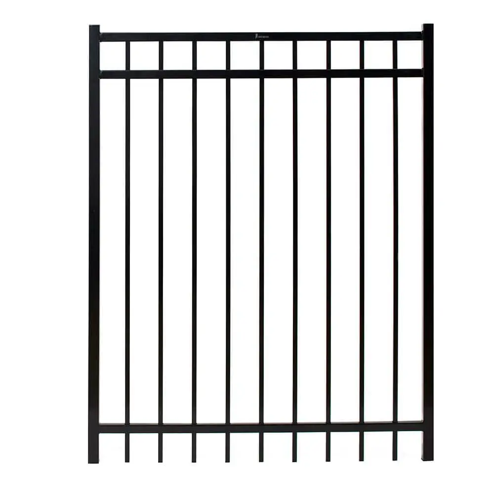 Black Steel Flat Top Ornamental Fence Gate 6' H X 46.5"